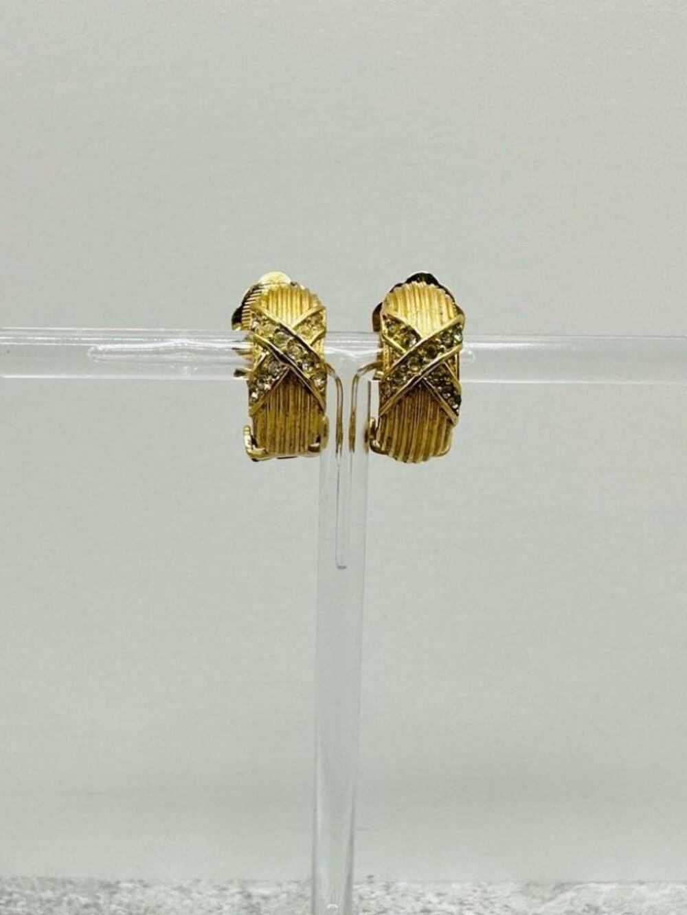 Vintage Christian Dior Gold Clip On Earrings